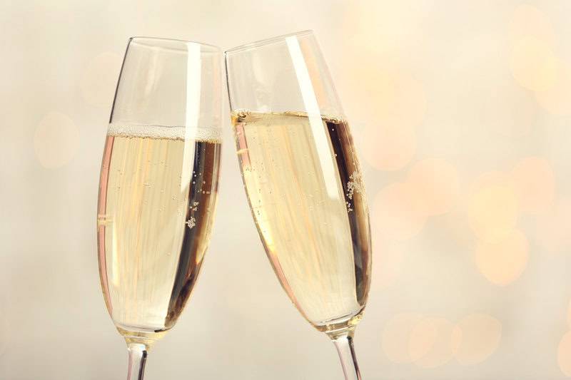 Homemade mock champagne in flute glasses.