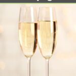 Two mock champagne drinks in flute glasses.