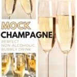 Mock champagne in flute glasses.
