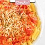 A bowl of homemade penne alla vodka.