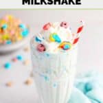 Homemade Burger King lucky charms shake and a bowl of the cereal.