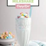 Homemade Burger King lucky charms milkshake and the cereal in a bowl.