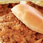 Loose meat sandwich on a plate.