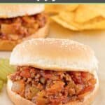 Homemade sloppy joes and tortilla chips.