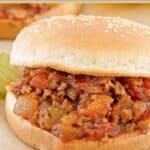 Homemade sloppy joe sandwich.