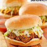 Homemade Taco Bell Bell Beefers on a wood board.