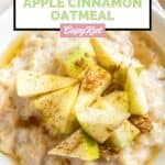 Apple cinnamon oatmeal in a bowl