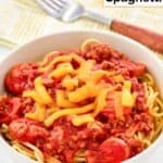A bowl of homemade Jollibee spaghetti.