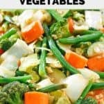 Homemade Panda Express mixed vegetables on a plate.
