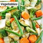 A plate of homemade Panda Express mixed vegetables.