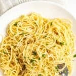 Copycat Old Spaghetti Factory browned butter and mizithra cheese pasta.