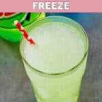 Homemade Taco Bell baja blast freeze drink with a straw in it.