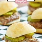 Several homemade white castle burgers.