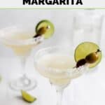 Homemade Applebee's perfect margarita in two glasses.