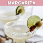 Homemade Applebee's perfect margarita with a salt rim.