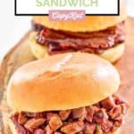 Homemade Buc-ee's barbecue chopped brisket sandwich.
