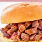 Homemade Buc-ee's chopped brisket sandwich.