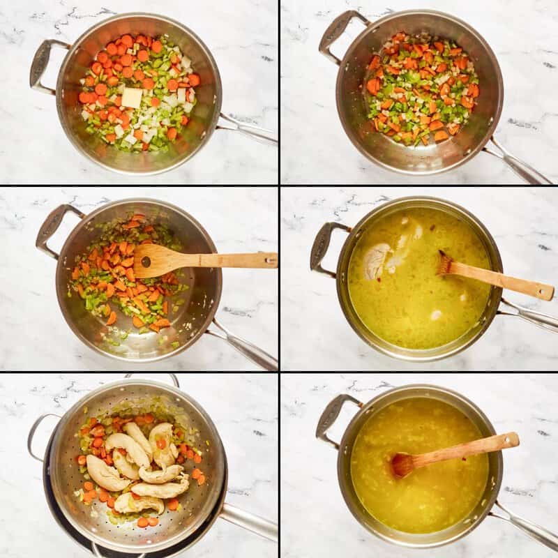 Making broth for copycat Cracker Barrel chicken and dumplings.