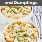 Homemade Cracker Barrel chicken and dumplings in two bowls.