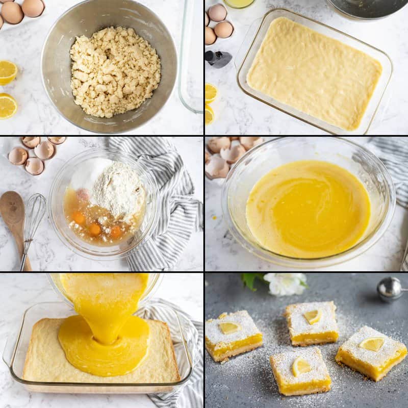 Making lemon bars.