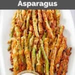 Homemade Longhorn Steakhouse parmesan crusted asparagus served with dipping sauce.
