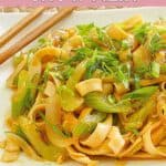 Homemade Panda Express chow mein on a plate.
