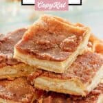 A pile of homemade sopapilla cheesecake slices.