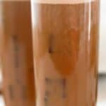 Two glasses of homemade Starbucks chocolate cream cold brew coffee drinks.