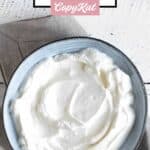 A small bowl of sweetened yogurt.