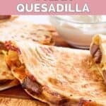 Homemade Taco Bell steak quesadilla slice.