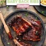 Homemade Claim Jumper baby back ribs on a plate.