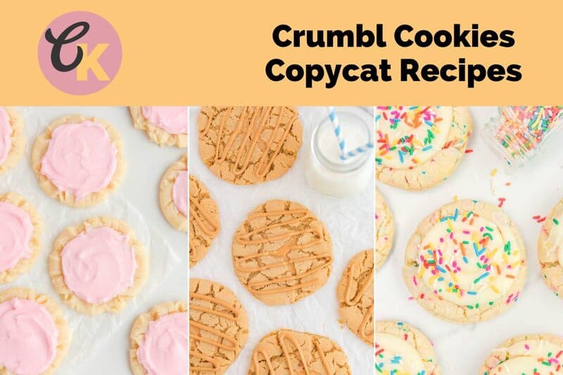 Copycat crumbl pink sugar cookies, peanut butter cookies, and birthday cake cookies.