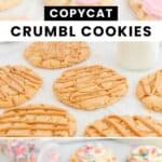 Copycat crumbl pink sugar cookies, peanut butter cookies, and birthday cake cookies.