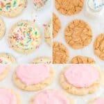Copycat crumbl birthday cake, peanut butter, and pink sugar cookies.