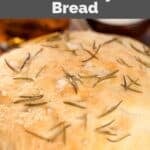 Homemade Macaroni Grill rosemary bread on a wood board.