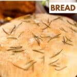 A loaf of homemade Macaroni Grill peasant rosemary bread.