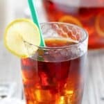 A glass of copycat McDonald's sweet tea.