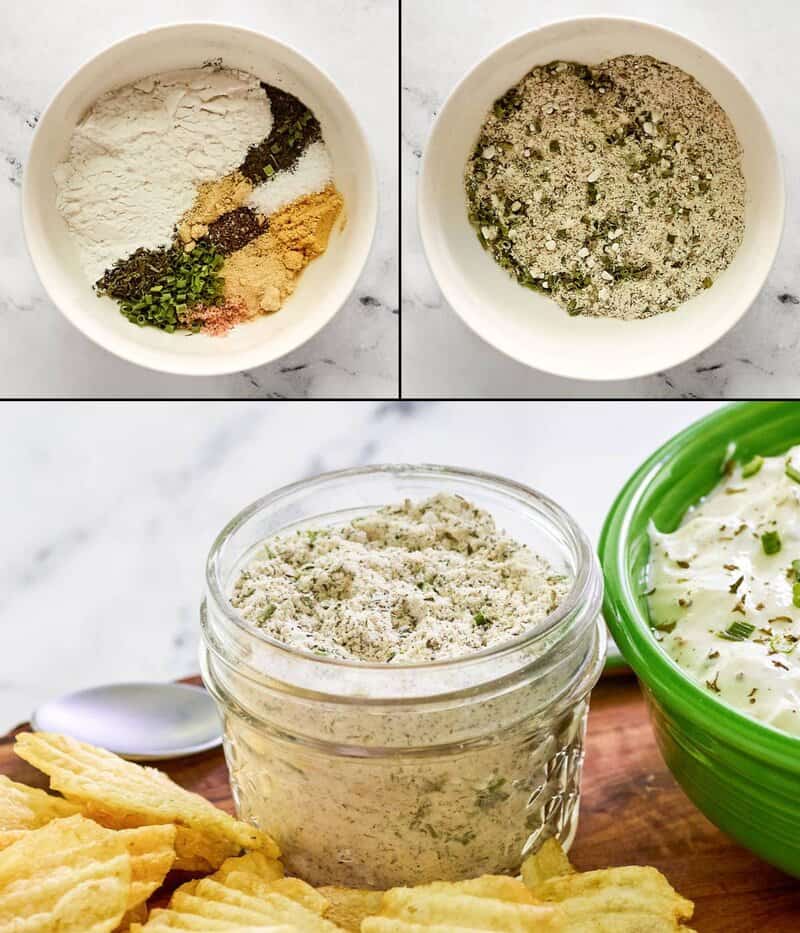 Making dry ranch dressing mix.