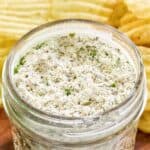 A jar of homemade dry ranch dressing mix.