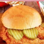 A homemade Chick-fil-A chicken sandwich.