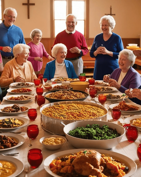 A church potluck