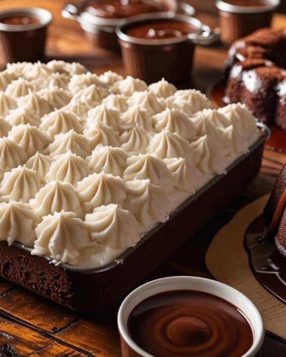 homemade chocolate cakes on a table
