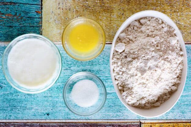 Copycat Cracker Barrel biscuits ingredients in bowls.