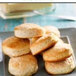 A pile of homemade Cracker Barrel biscuits.