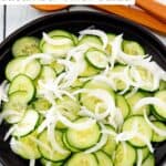 Cucumber onion salad in a large bowl.