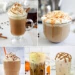 Several fancy coffee drinks.