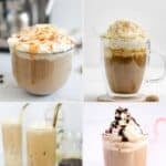 Various fancy coffee drinks.