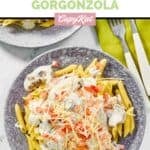 Homemade Johnny Carino's chicken gorgonzola pasta.