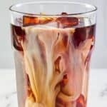 A glass of copycat McDonald's iced coffee.