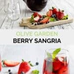 Copycat Olive Garden berry sangria ingredients and the drink.